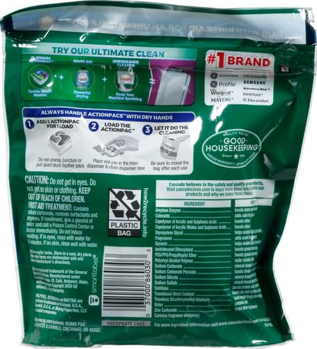 Cascade Complete Dishwasher Detergent Pods, 18 Count - Powerful Cleaning for Sparkling Dishes, Pots & Pans