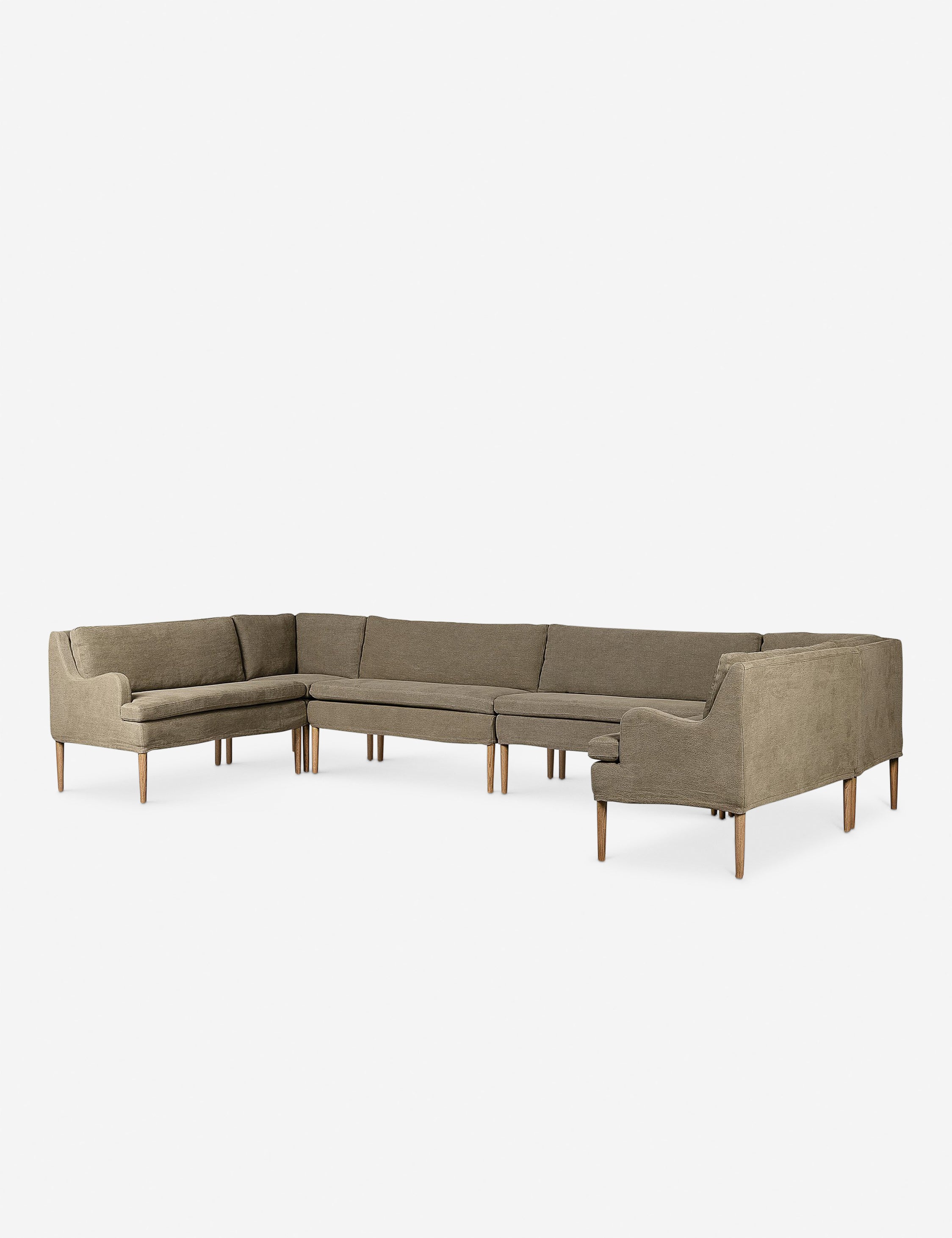 Aurelia U-Shaped Dining Banquette by Amber Lewis x Four Hands - Modern Upholstered Booth Seating for Kitchen, Dining Room & Breakfast Nook