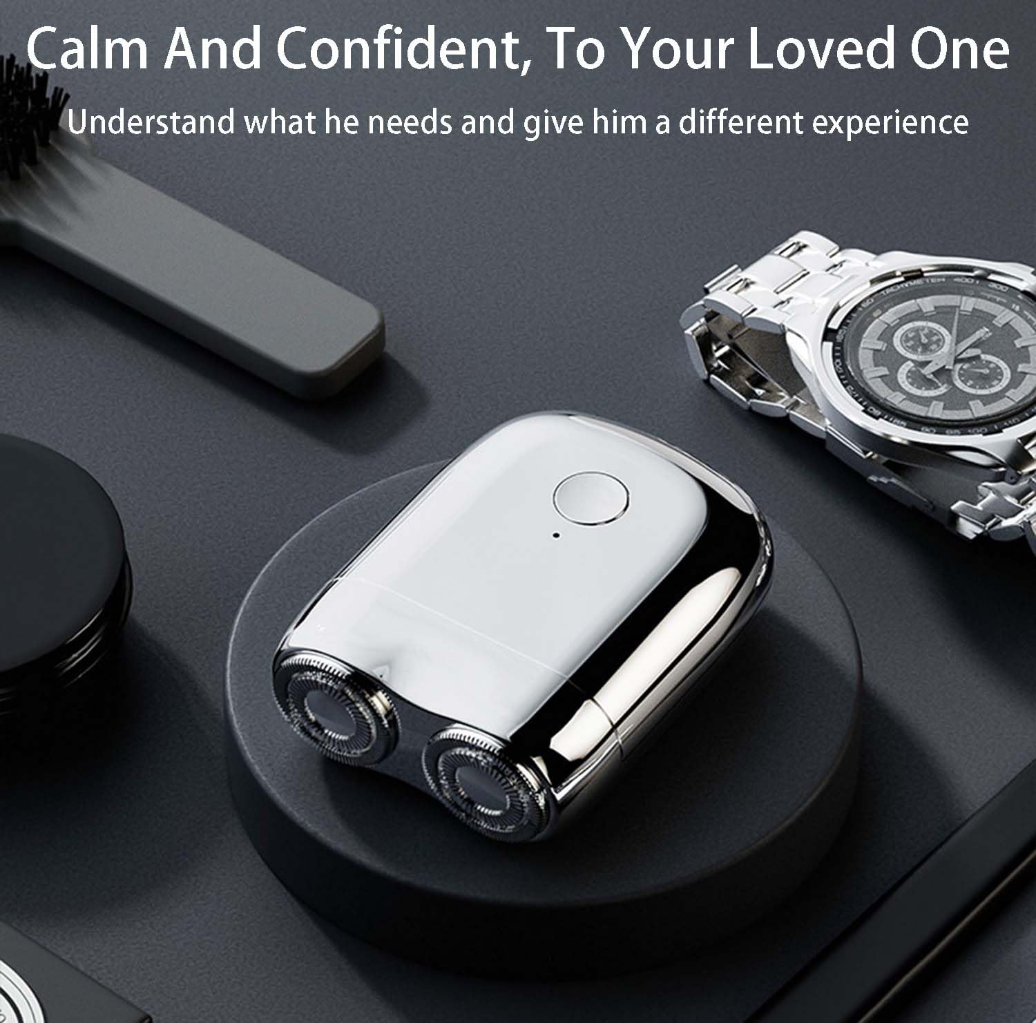 Mini Dual-Head Electric Shaver for Men - USB Rechargeable, Waterproof & Washable Compact Shaver - Portable Travel Shaver for Face & Body Grooming - Perfect for Home, Office & Travel (Blue)