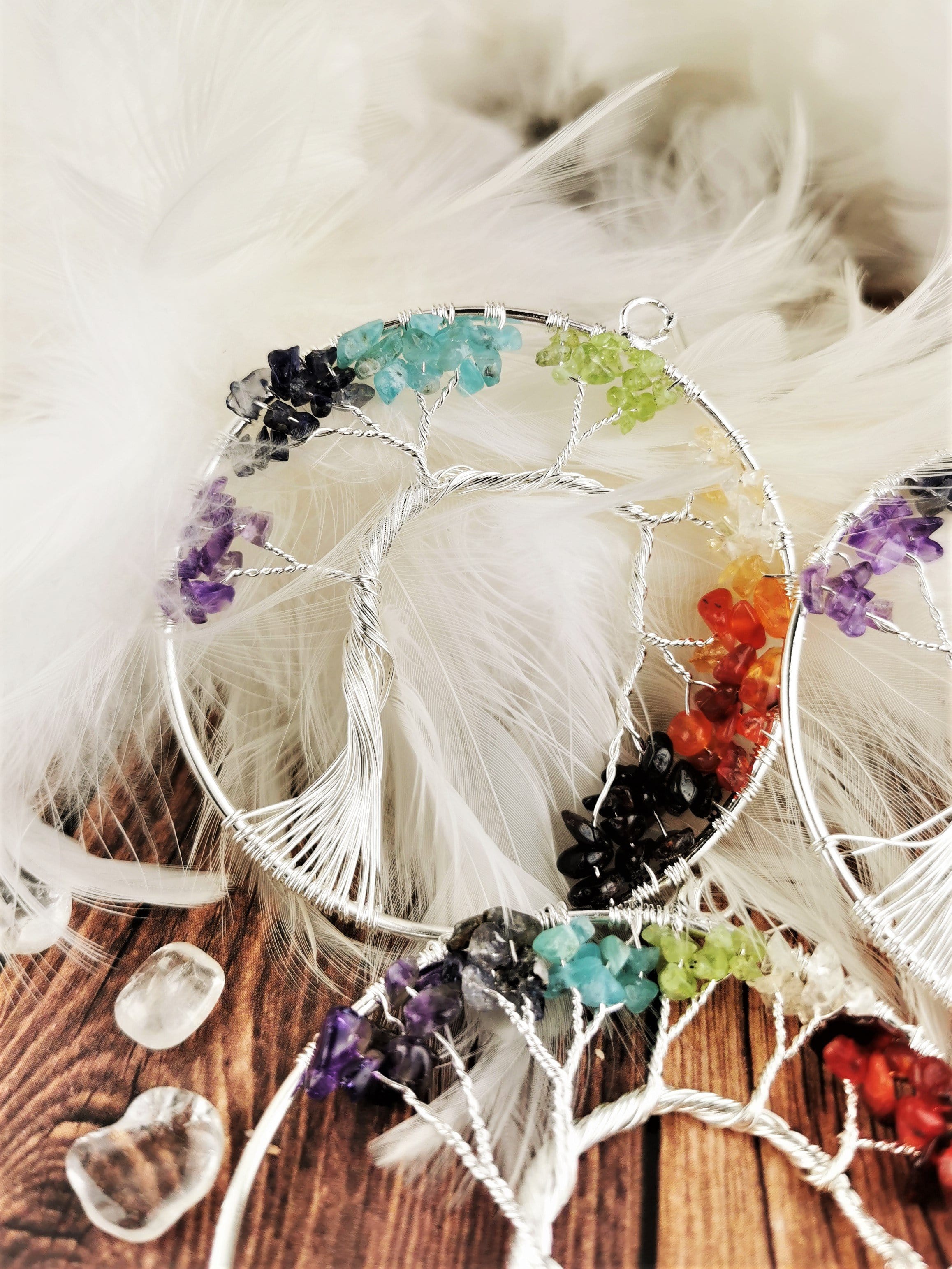 Chakra Weeping Willow Window Hanging - Handmade Boho Home Decor for Meditation Room, Yoga Studio & Bedroom - Spiritual Wind Chime for Positive Energy & Relaxation