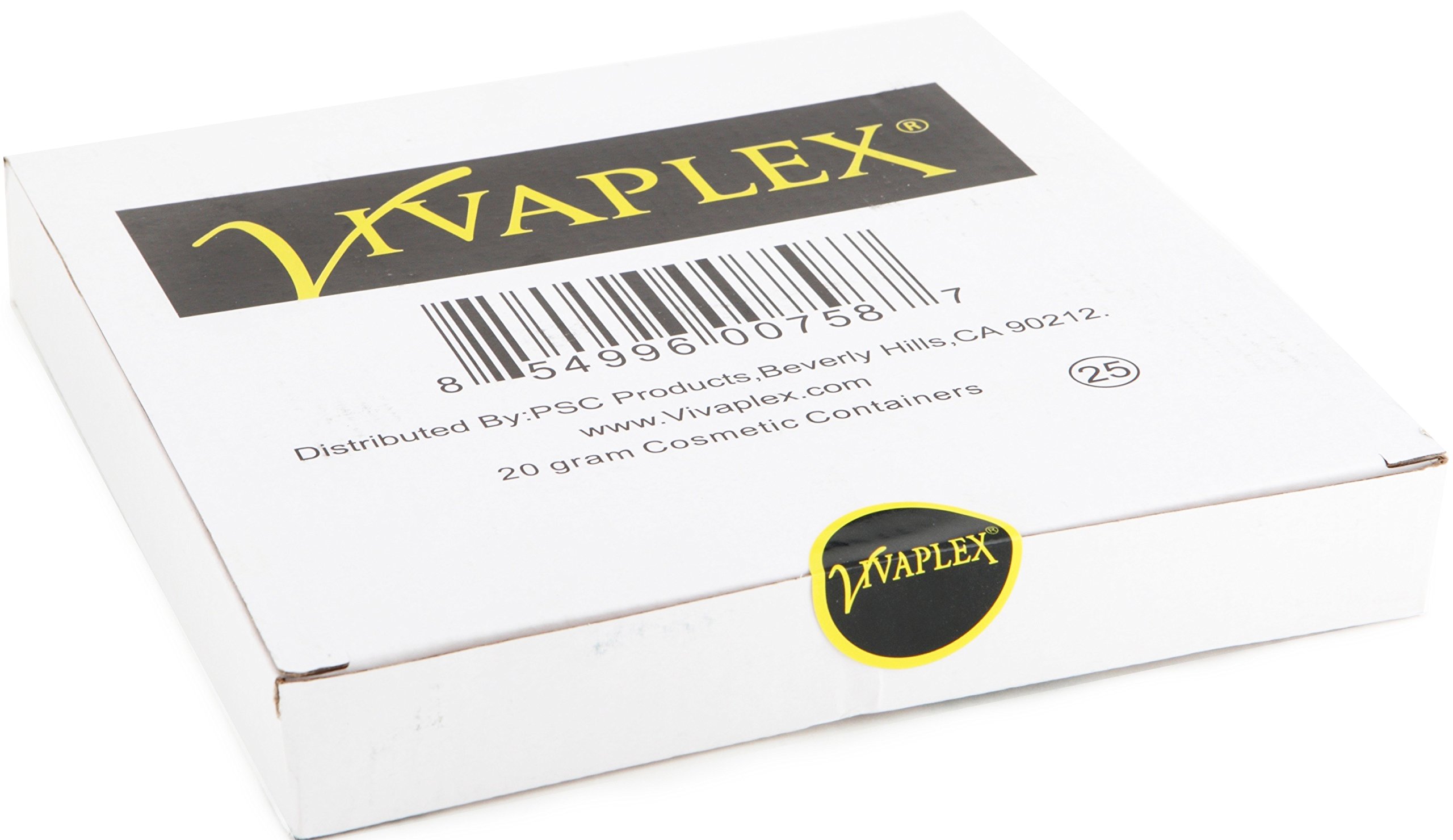 Vivaplex 25-Pack Clear 20 Gram Plastic Pot Jars with Lids - Small Cosmetic Containers for Lip Balm, Creams, Salves & DIY Beauty Products - Perfect for Travel, Home & Professional Use