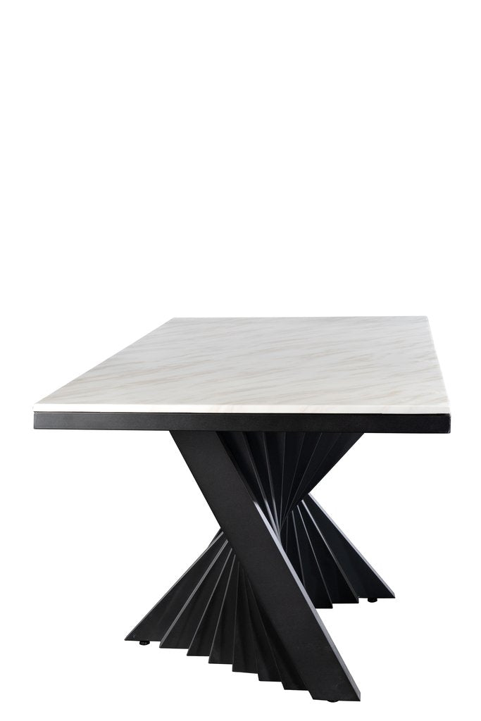 Elegant Black Waterfall Dining Table Set for 8 with Orange Upholstered Chairs - Perfect for Family Dinners & Entertaining Guests