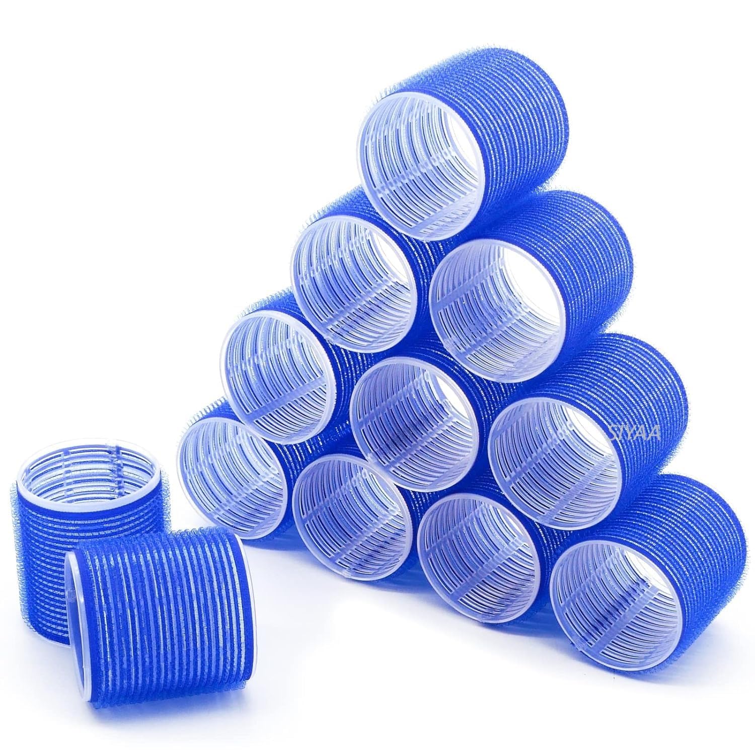 SIYAA 12 Pack Self Grip Hair Rollers for Women & Girls - Salon Quality Hair Curling Set for Styling & Volume - Perfect for Home Use, Parties & Special Occasions