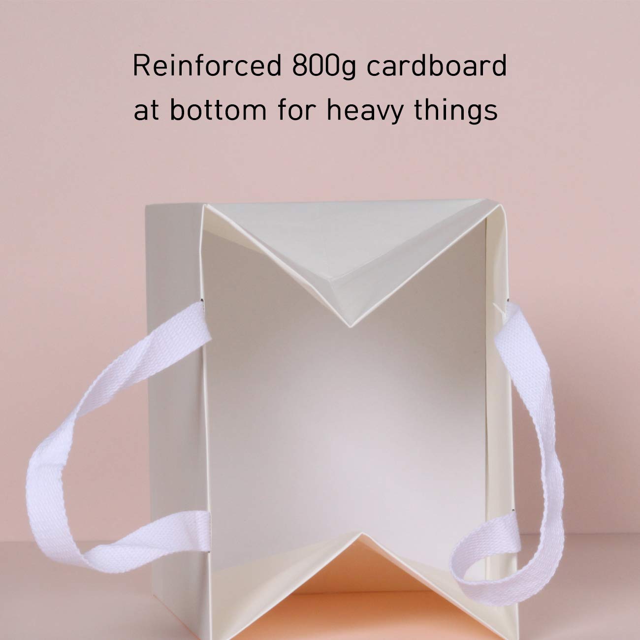 6pcs Extra Large White Paper Gift Bags - Sturdy & Durable for Parties & Events