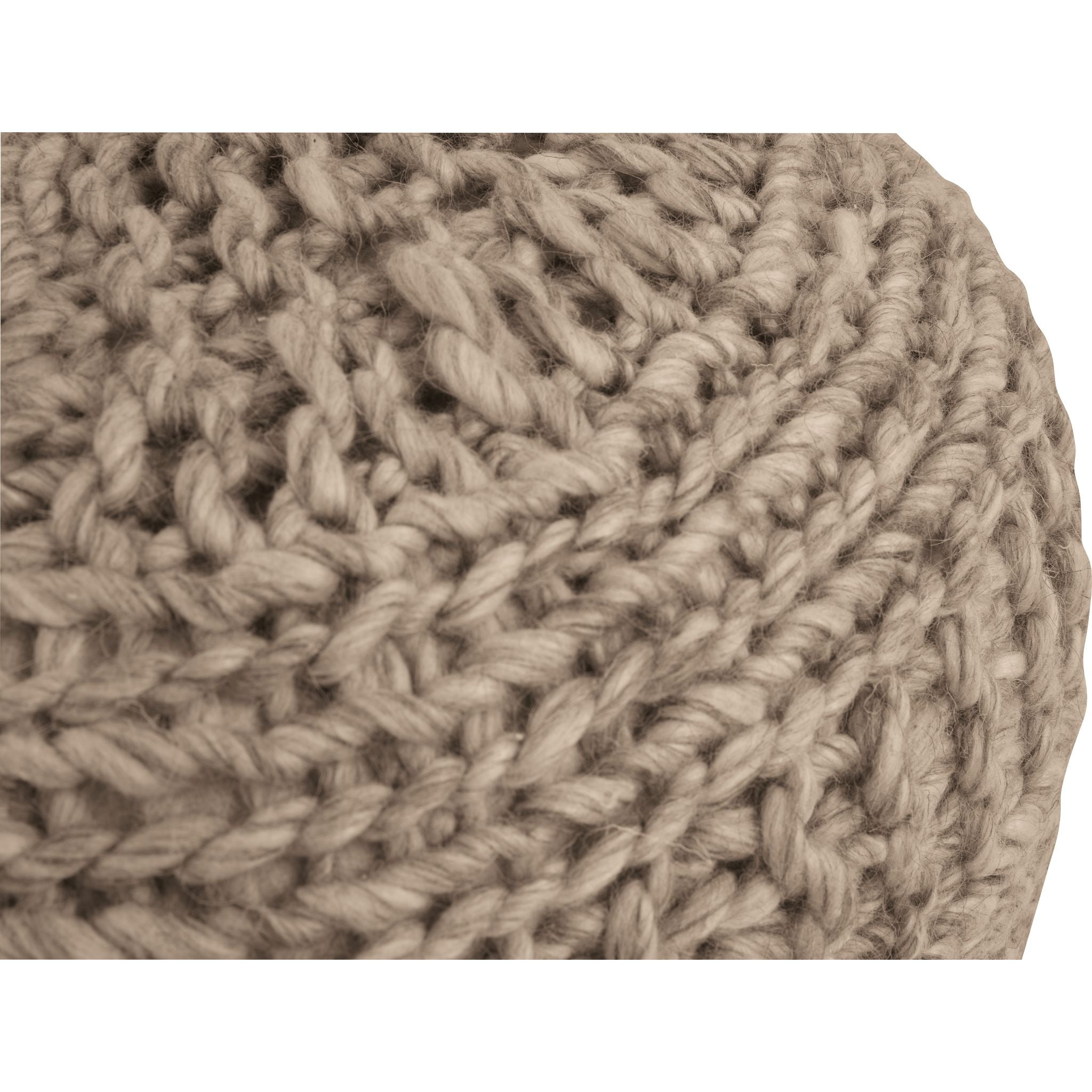 Benedict Pouf - Natural Fiber Ottoman with Storage, Round Footstool for Living Room, Bedroom & Nursery - Cozy Home Decor Accent