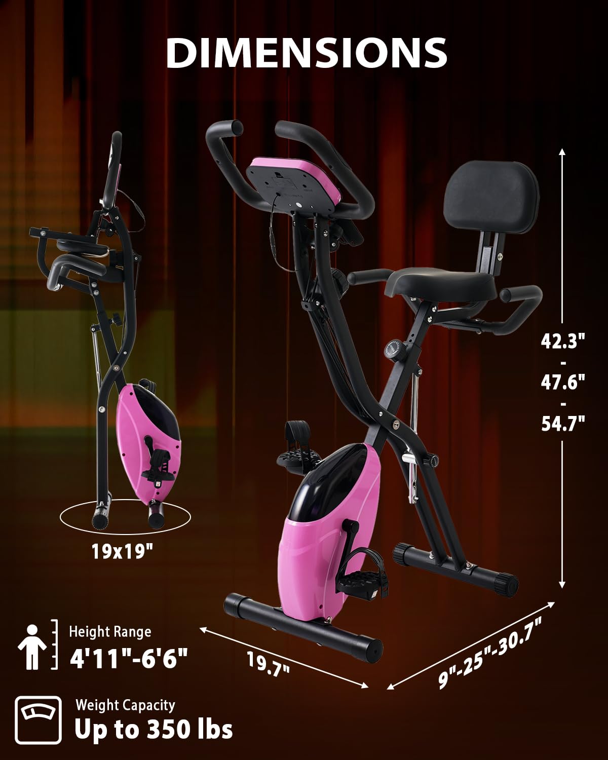 Merax Foldable 3-in-1 Magnetic Exercise Bike - 16-Level Resistance Indoor Cycling Bike for Home Workout (300LB Capacity) | Perfect for Cardio Training, Weight Loss & Home Gym Fitness