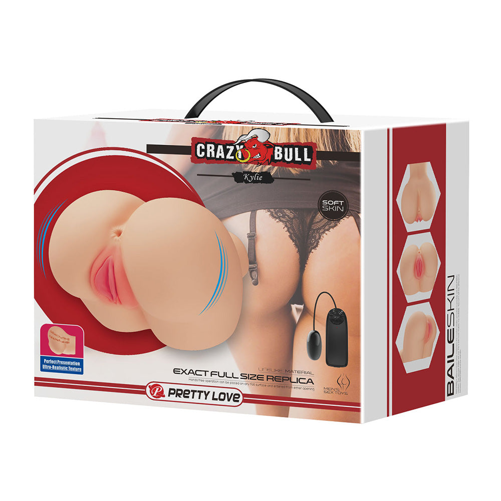 Crazy Bull Kylie Mini Doggy Style Vibrating Masturbator for Women - Dual Stimulation Vagina & Anal Sex Toy for Solo Play and Couples Fun