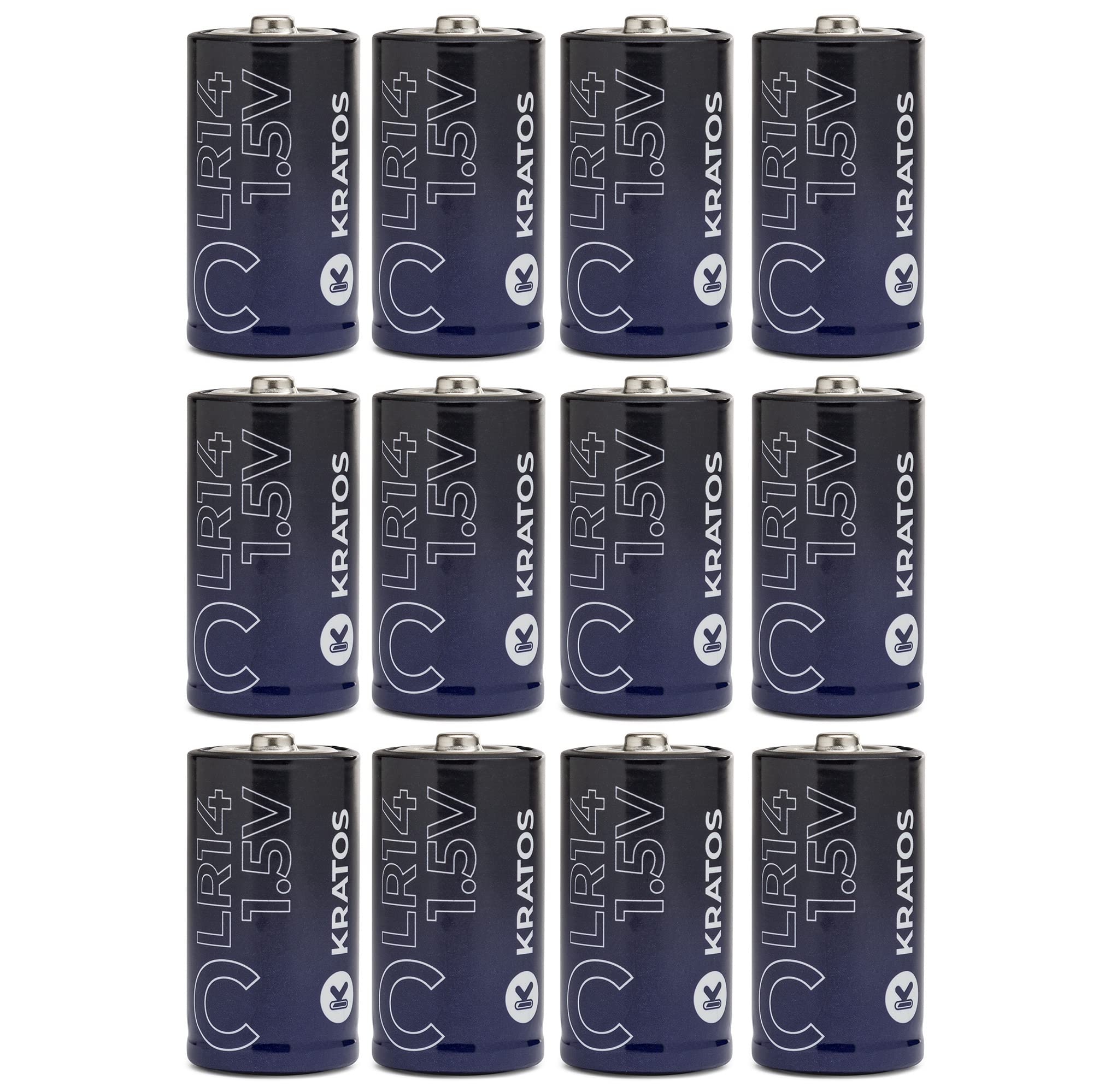 12 Pack Alkaline C Batteries - Long-Lasting 10 Year Shelf Life - Mercury & Cadmium Free - Ideal for Flashlights, Toys, Radios & Emergency Kits - Disposable Replacement Batteries for Home & Office Use