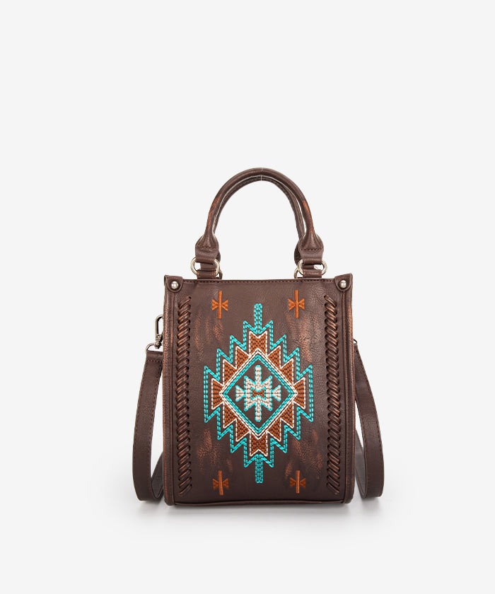Montana West Aztec Embroidered Mini Crossbody Purse for Women - Stylish Boho Handbag with Adjustable Strap, Perfect for Travel, Shopping & Daily Use