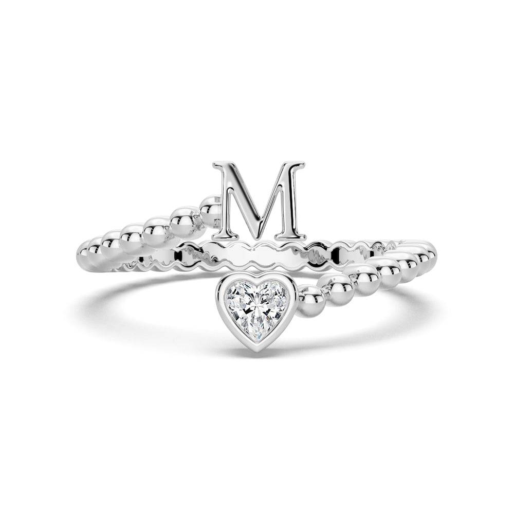 Lab Grown Diamond Personalized Initial Promise Ring for Women - Custom Engraved 14K Gold/White Gold Name Letter Ring - Perfect for Anniversaries, Engagements & Special Occasions