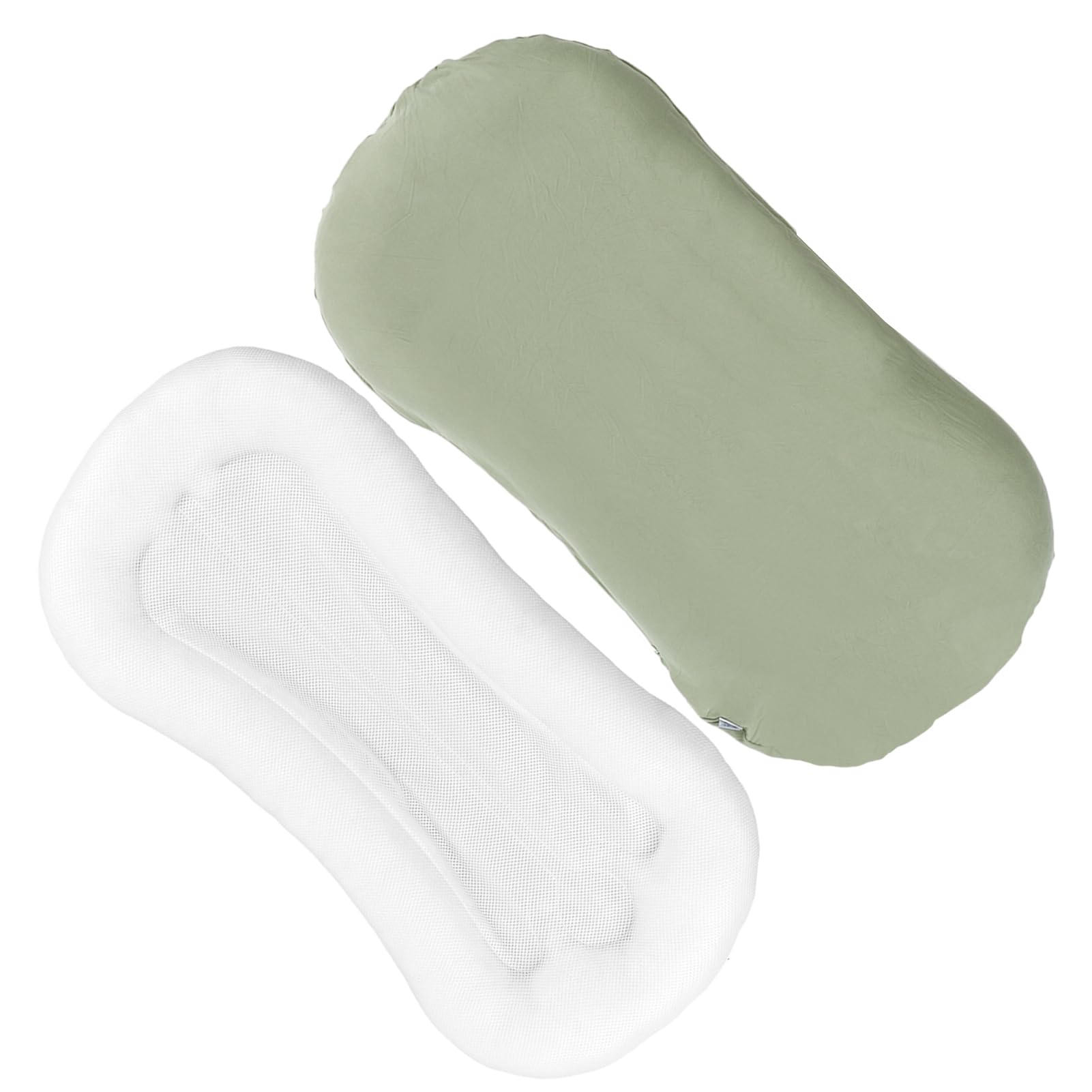 **Ergonomic Baby Nest Bed & Lounger - Soft Cotton Cushion for Newborns, Easy to Clean, Portable & Safe (Green) | Perfect for Co-Sleeping, Nursery, and Travel**