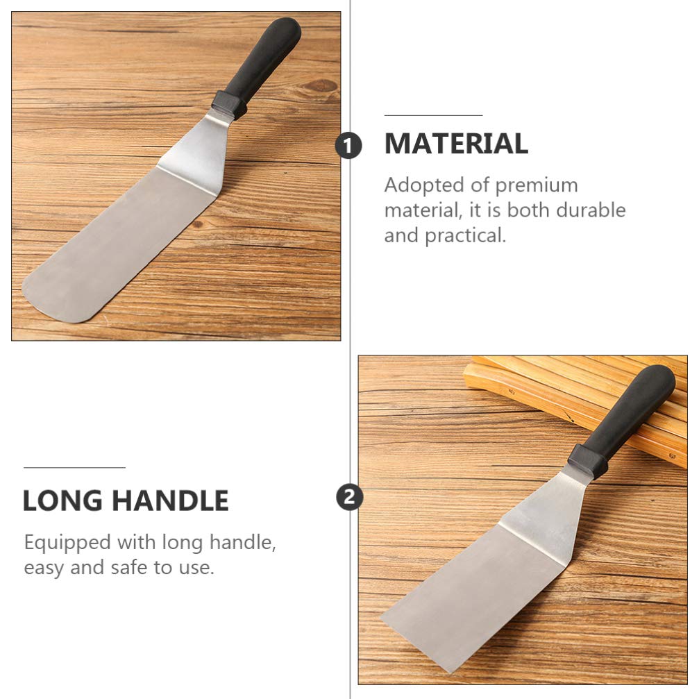 6-Piece Stainless Steel BBQ Spatula Set - Heavy Duty Metal Griddle Turner, Scraper & Camping Spatula for Grilling, Flat Top Cooking & Outdoor Barbecues | Perfect for Backyard BBQs, Tailgating & Camping Trips
