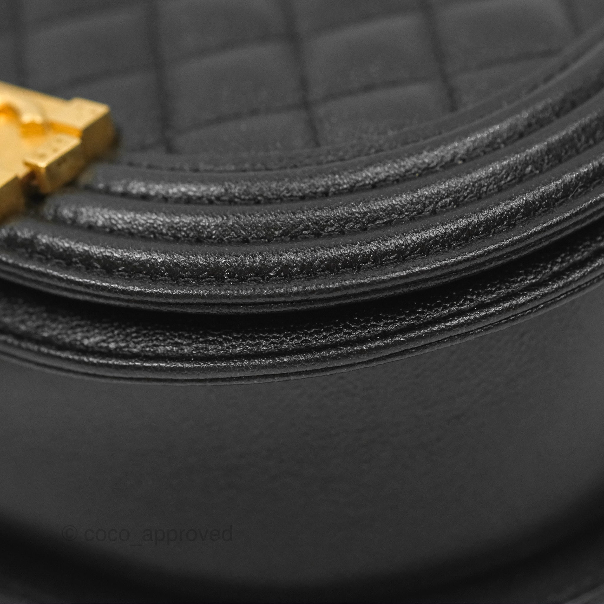 Chanel Boy Messenger Bag Black Caviar Leather with Aged Gold Hardware - Luxury Crossbody Bag for Women, Perfect for Work, Travel & Evening Events