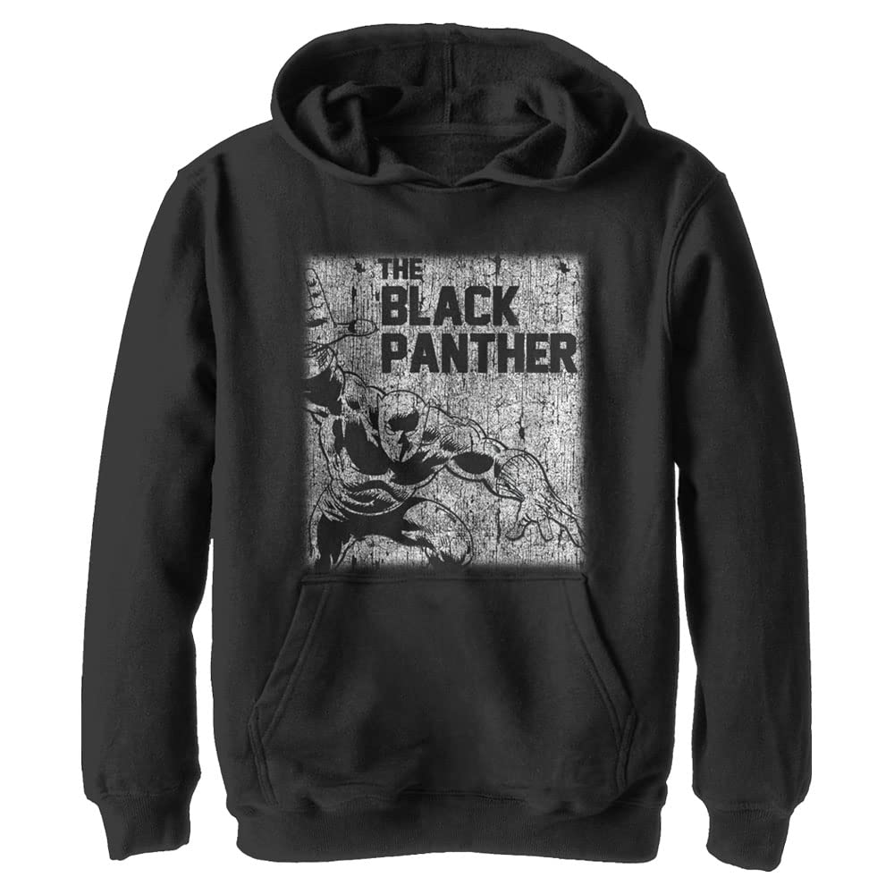 Marvel Black Panther Boys' Pullover Hoodie - Classic Youth Sweatshirt with Chalk Design | Superhero Costume & Casual Wear for Kids