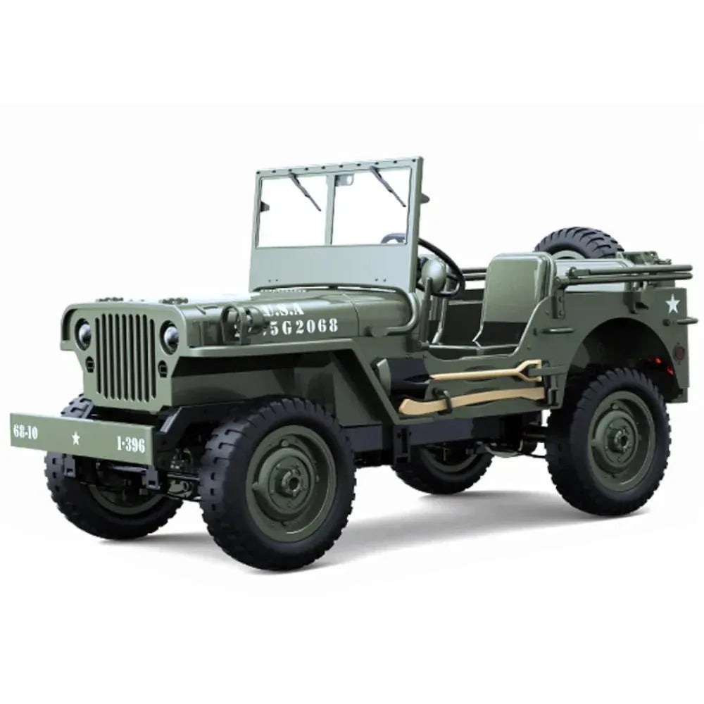 JJRC C8815 4WD Off-Road RC Truck - 1:12 Scale Willys Military Jeep RTR Remote Control Car for Kids & Adults - High Speed Climbing Vehicle for Outdoor, Backyard, Trail Adventures