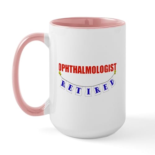 White/Pink Inside - Retired Ophthalmologist Large Mug