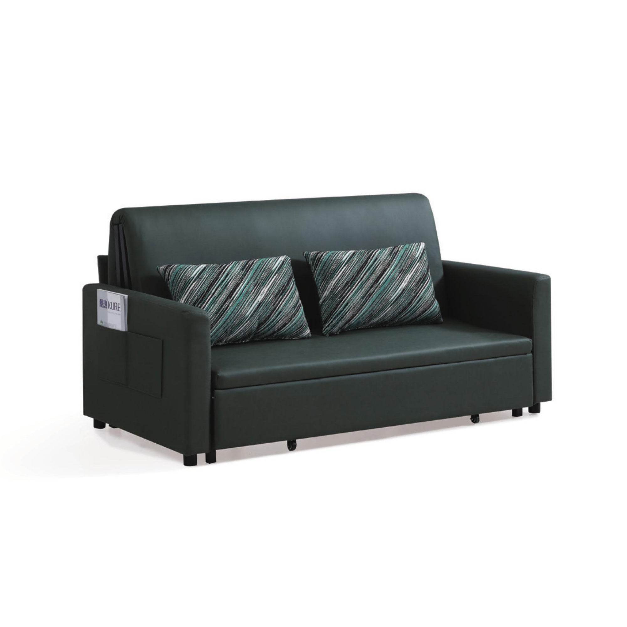 Gurhk Leathaire Sofa Bed - 81 Inch Convertible Leather Couch with Storage | Perfect for Small Spaces, Guest Rooms & Apartments