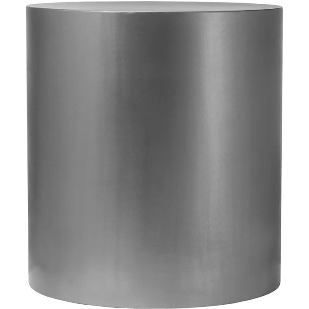 Modern Chrome Round Metal End Table - Trent Home Cylinder Side Table for Living Room, Bedroom & Office - Stylish Contemporary Accent Table for Small Spaces