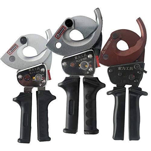 TOPCHANCES Heavy Duty Ratchet Cable Wire Cutter - Professional Hand Tool with Steel Blades for Cutting 300mm² Cu-Al Wires & Cables (J40A) - Ideal for Electricians, Construction & DIY Projects