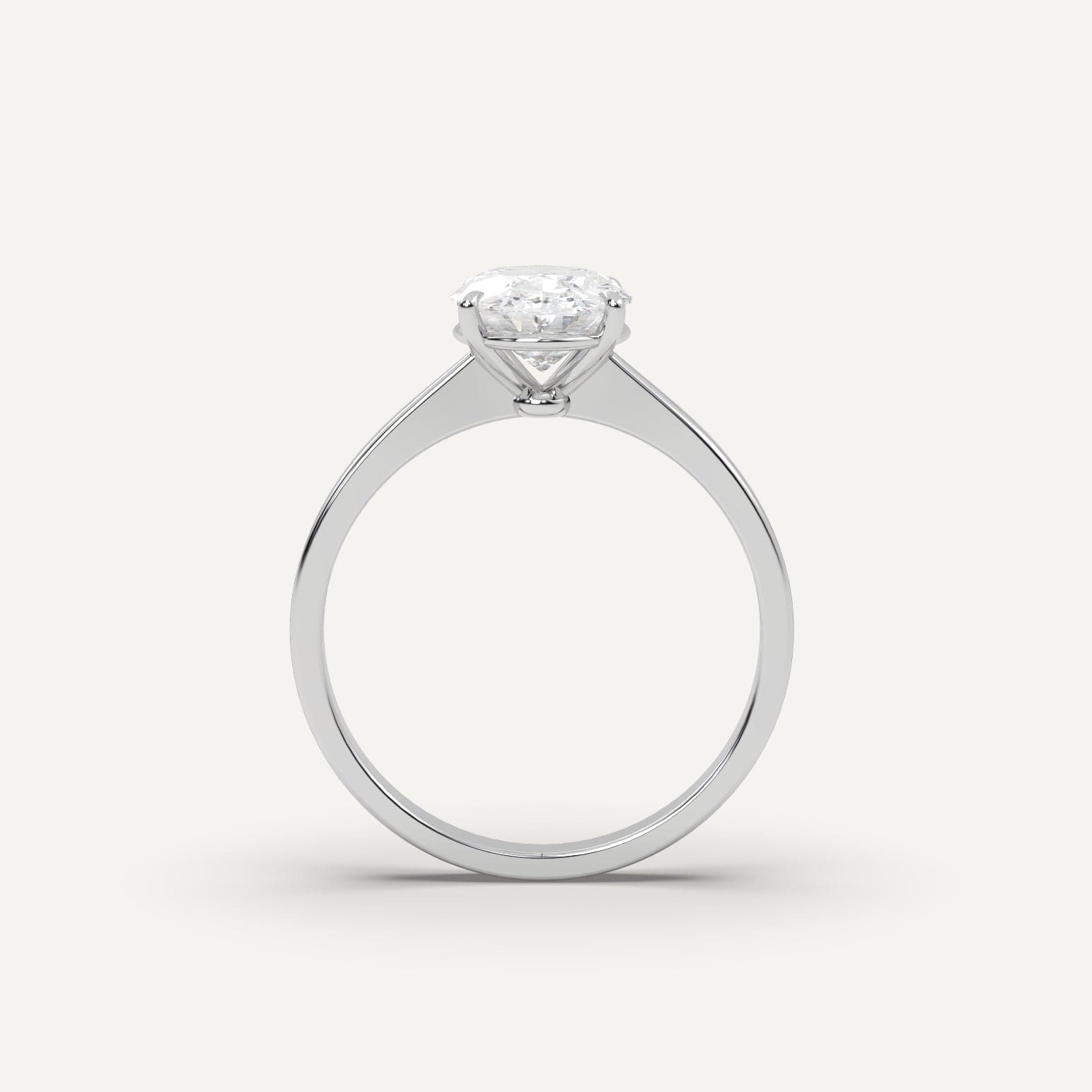 2 Carat Oval Cut Diamond Engagement Ring for Women - 14K White Gold Solitaire Wedding Band - Perfect for Proposals, Anniversaries & Special Occasions