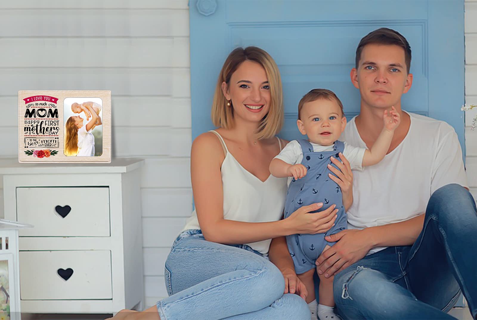 FaCraft First Mother's Day Picture Frame 4x6 Inch Wooden Photo Frame - Perfect 1st Mother's Day Gift for New Moms, Baby Showers, Newborn Nursery Decor - Ideal for Baby's First Photo, Nursery Wall Display & Cherished Family Memories