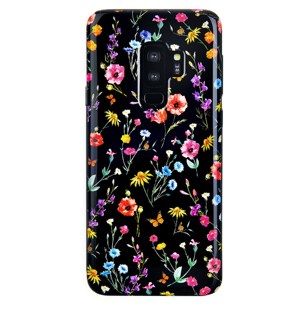 Samsung Galaxy Phone Case with Black Wildflower Design - Stylish & Protective Cover for Everyday Use