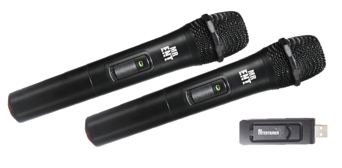 Dual Wireless Microphone System with Mini Receiver - Professional Karaoke & Home Entertainment for Parties, Singing, and Events