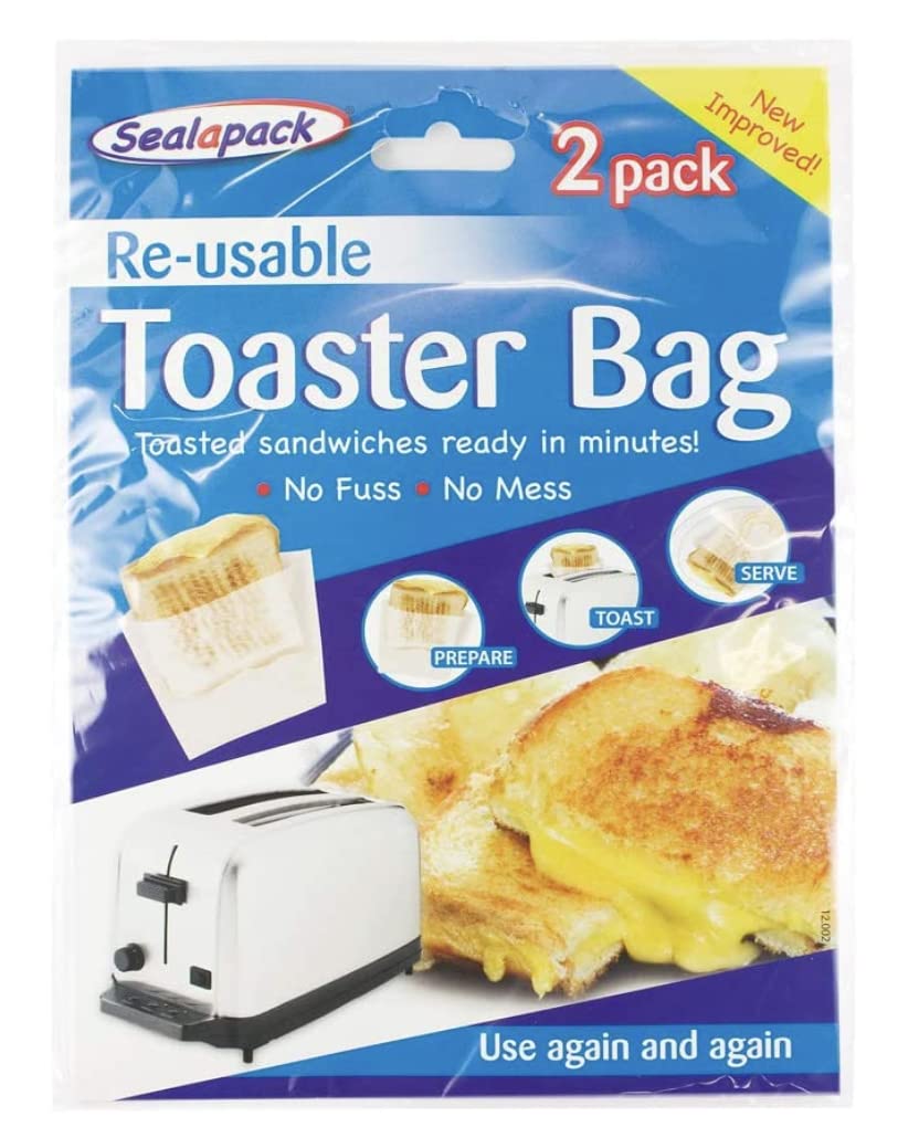Sealapack Reusable Toaster Bags 6 Pack - 600+ Uses for Toast, Sandwiches & More | Non-Stick, BPA-Free Toaster Bags for Easy Breakfast & Snack Preparation