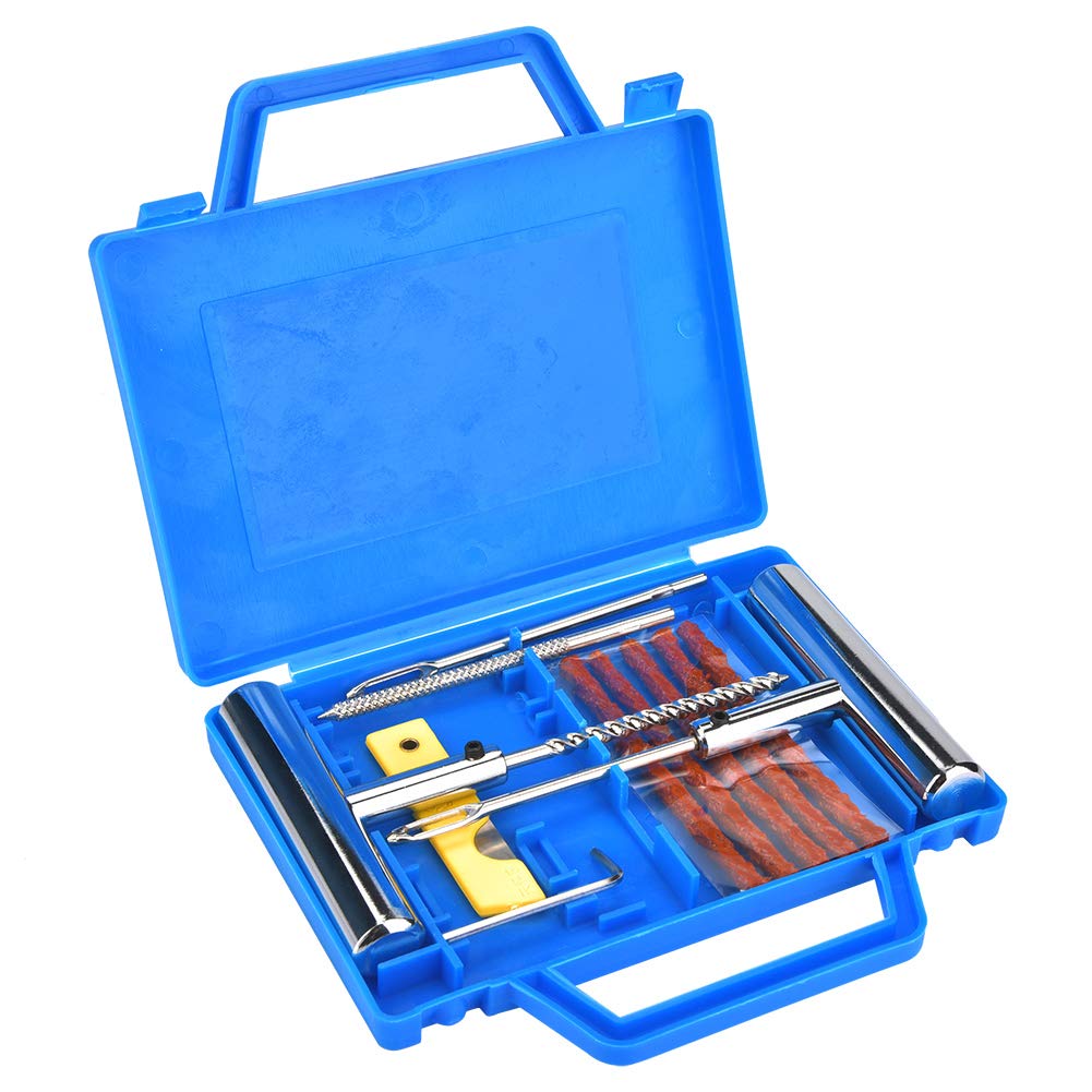 Yunnyp 13-Piece Tire Repair Kit - Professional Tire Puncture Repair Tool Set for Cars & Motorcycles (Includes Storage Box) - Ideal for Emergency Roadside Repairs & DIY Tire Maintenance