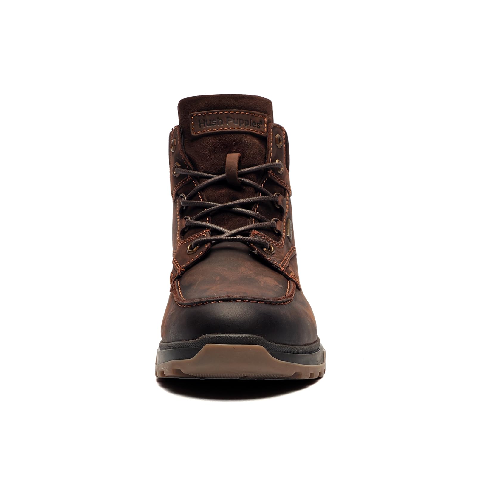 Hush Puppies Men's Palmer Waterproof Leather Boots - Comfortable Slip-Resistant Winter & Work Boots for Outdoor, Hiking & Casual Wear