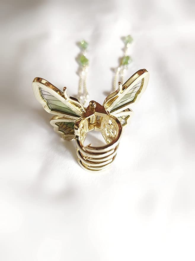 Elegant Metal Butterfly Hair Clip with Crystal Tassel - Wedding & Party Hair Accessories for Women (1 Piece) - Perfect for Bridal, Prom, and Special Occasions