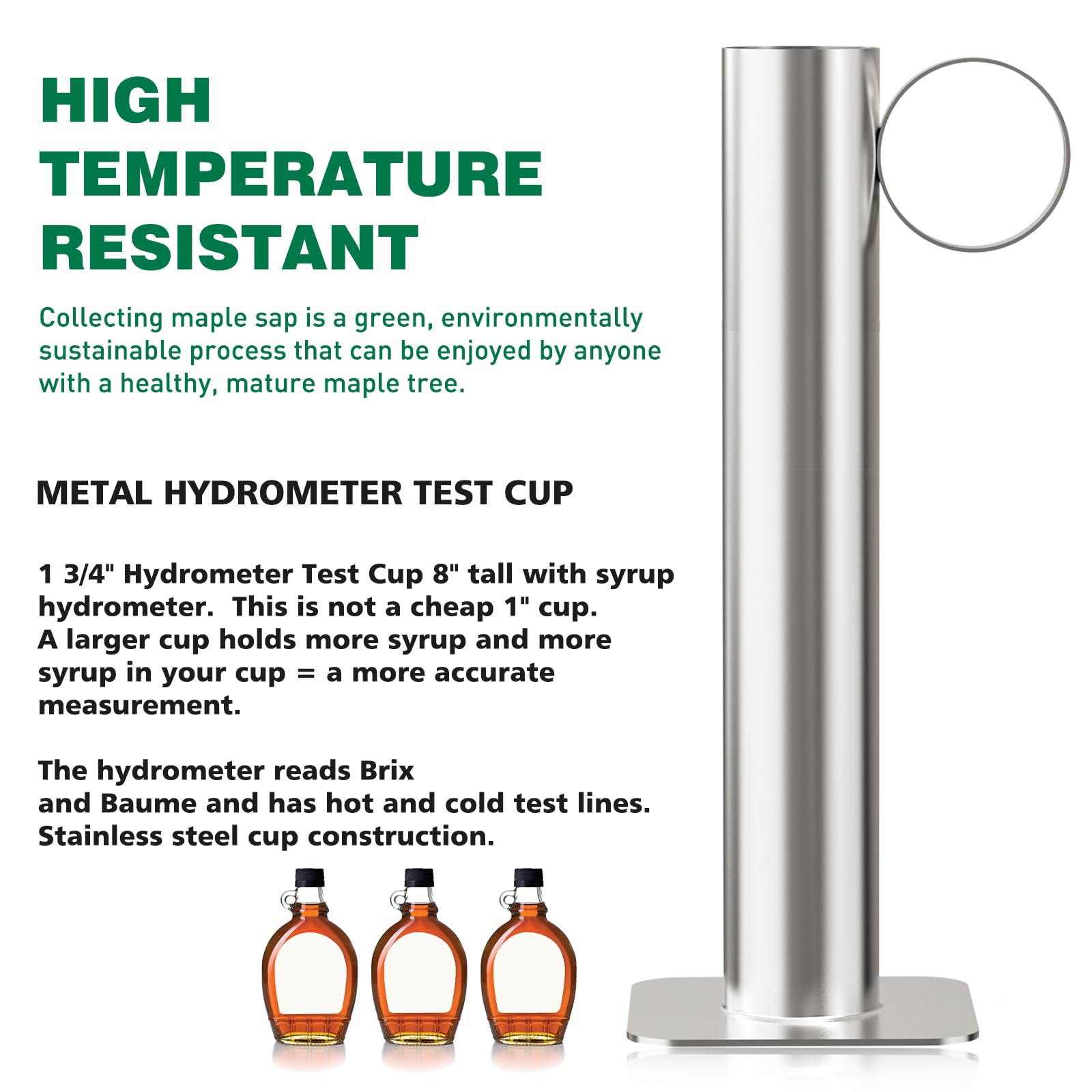 Maple Syrup Hydrometer Kit - Baume & Brix Scale for Pure Syrup Making