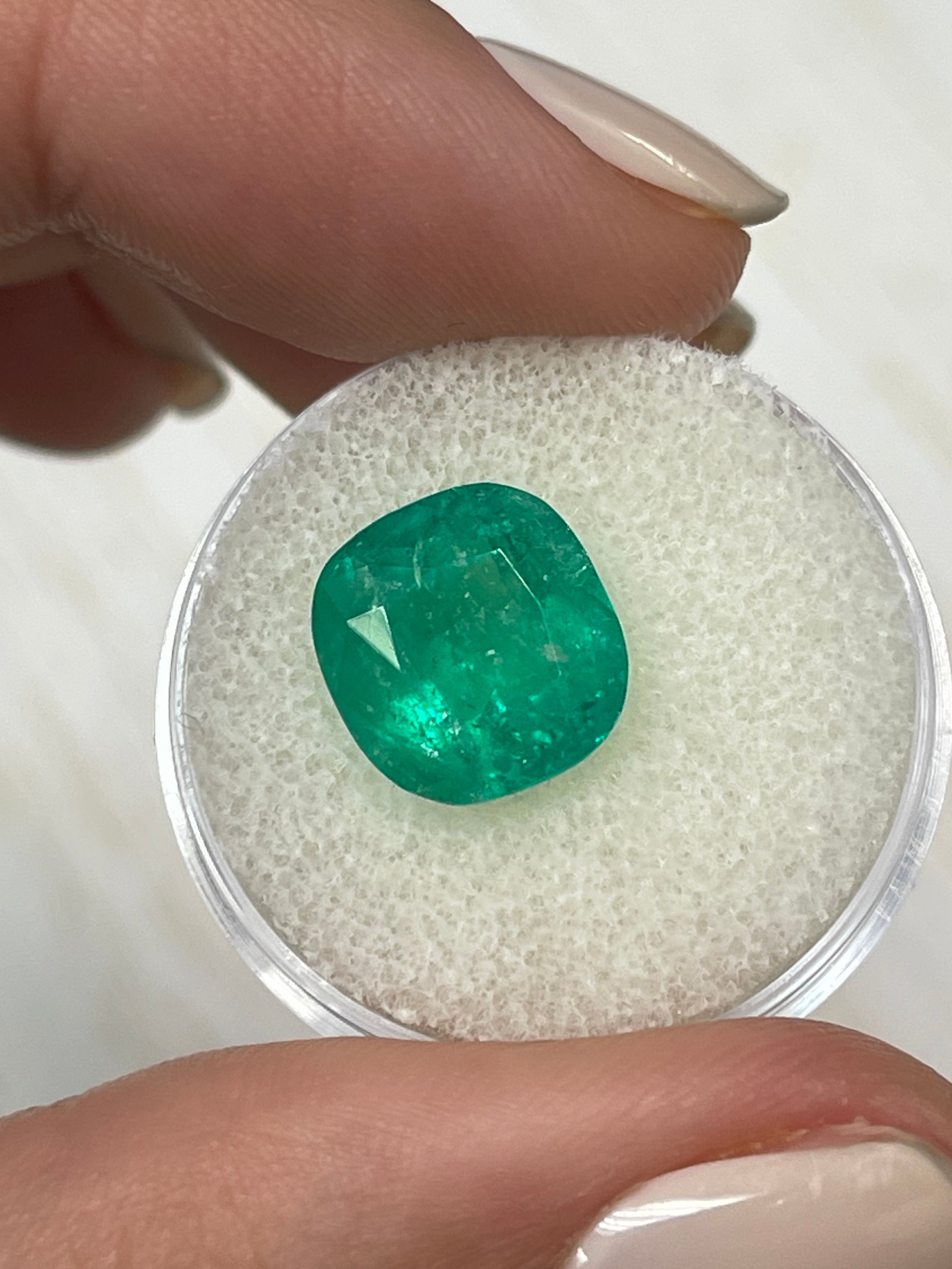 5.43 Carat Medium Green Natural Loose Colombian Emerald Cushion Cut Gemstone - Perfect for Engagement Rings, Fine Jewelry & Collector's Pieces