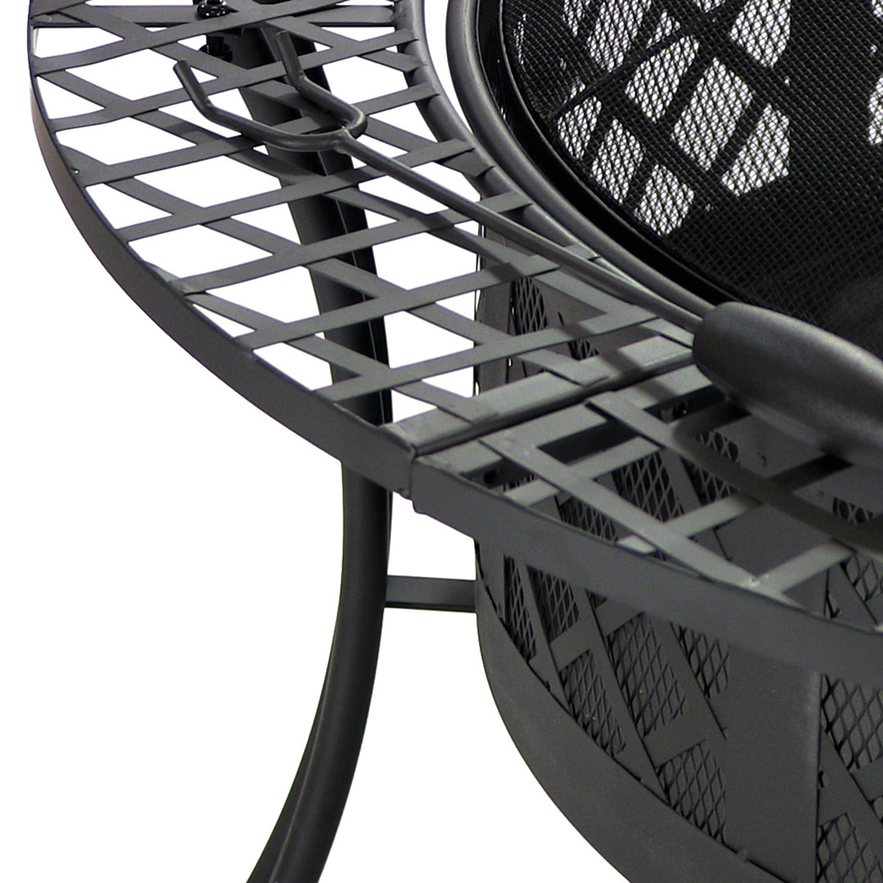 Sunnydaze 40-Inch Diamond Weave Large Steel Fire Pit with Spark Screen - Outdoor Backyard, Camping, and Patio Fire Pit for Gatherings & Relaxation