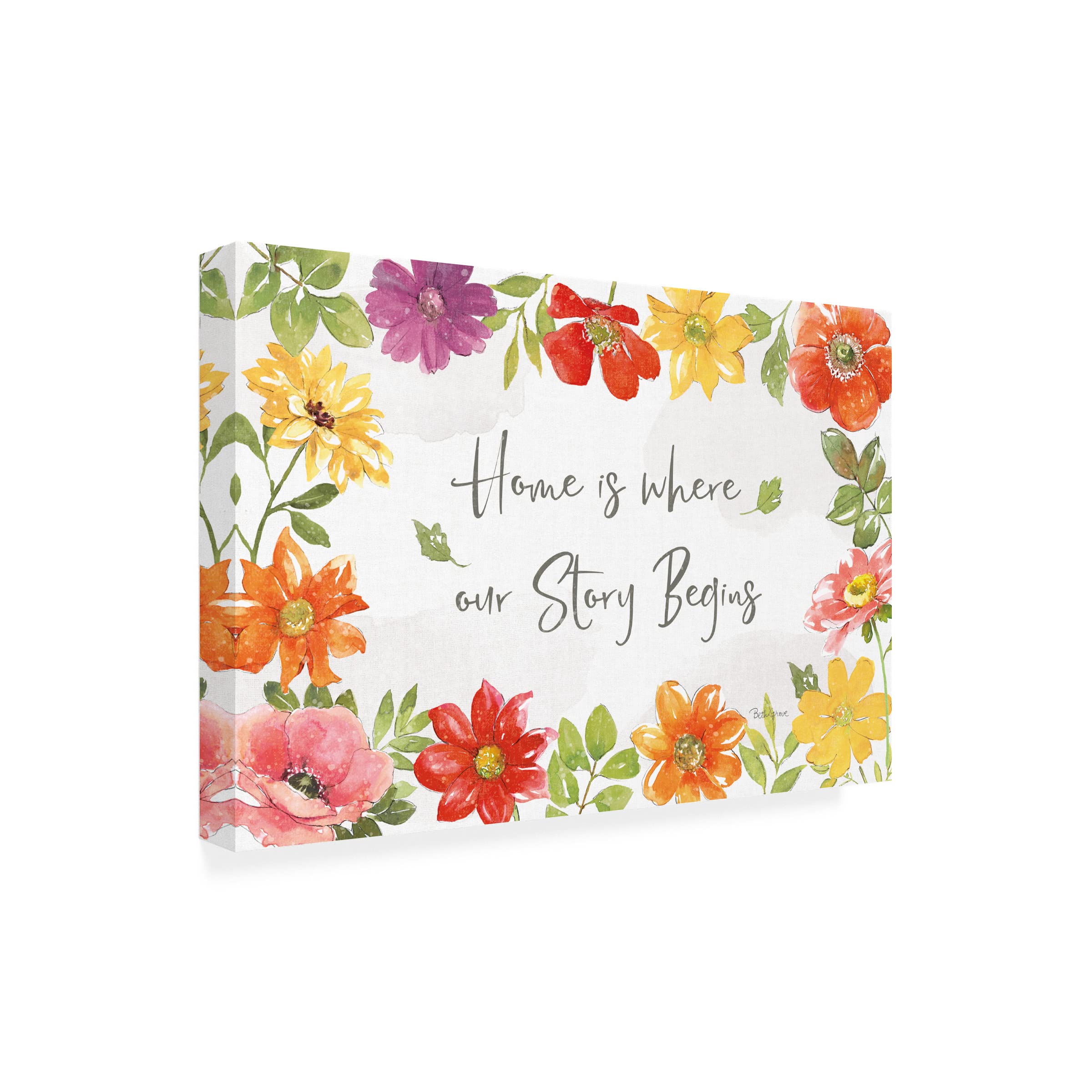 Beth Grove Farmhouse Floral I Canvas Art Print - 16x24 Inch Countryside Wall Decor - Perfect for Living Room, Bedroom & Office Decor