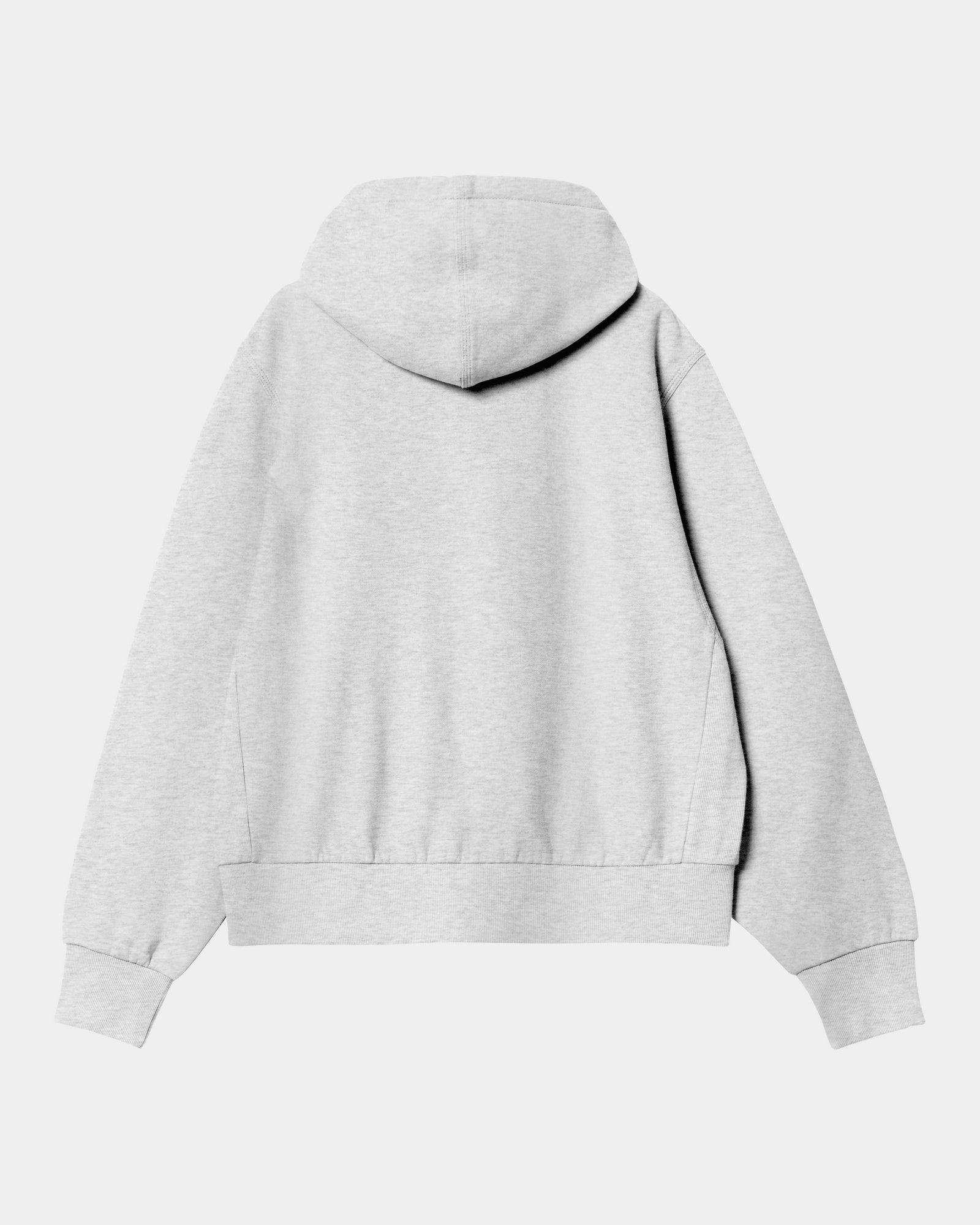 Women's Hooded American Script Jacket - Soft Fleece Pullover with Front Pockets | Ash Heather | Perfect for Casual Outfits, Outdoor Adventures & College Campuses