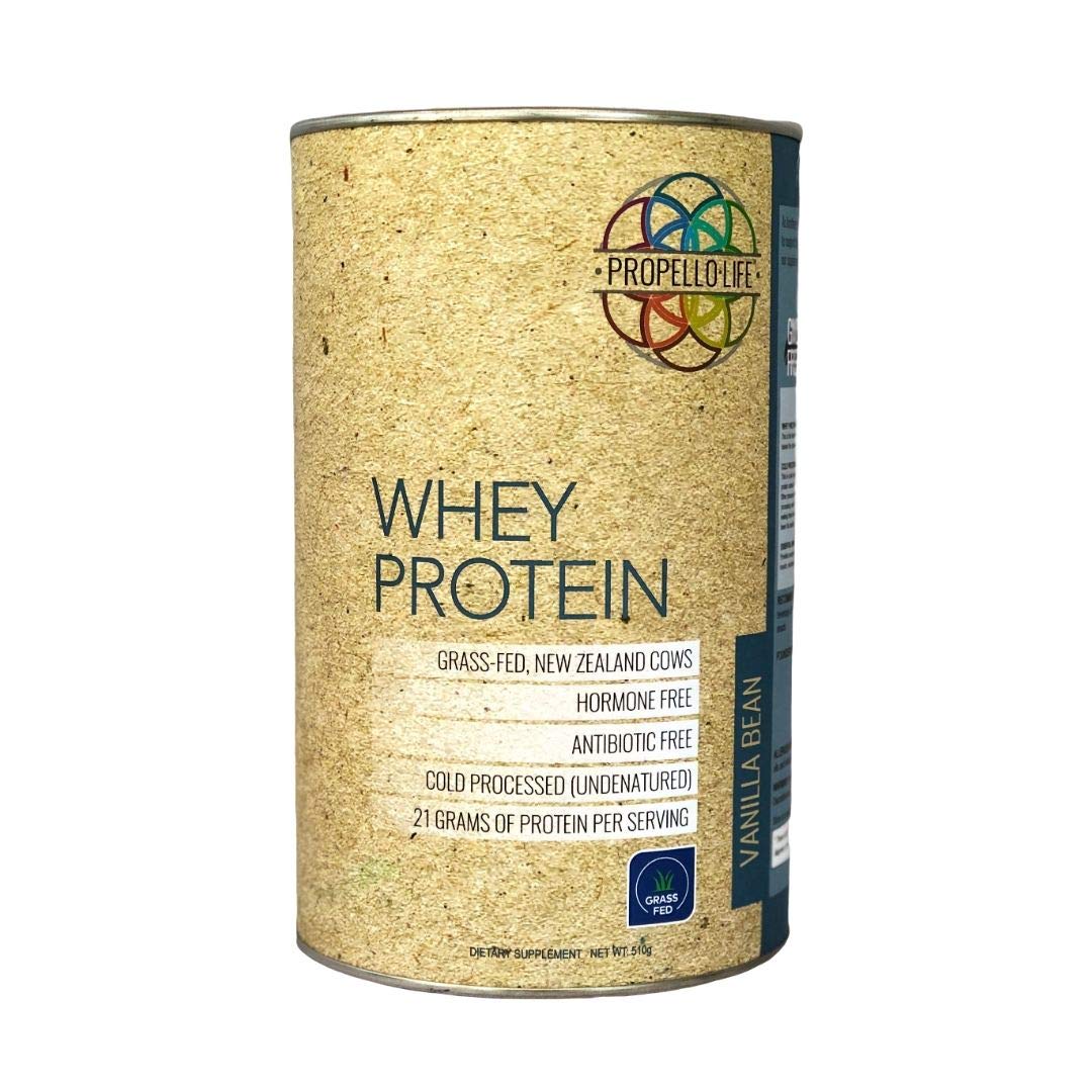 Propello Life Grass-Fed Whey Protein Powder - Vanilla Flavor, 17 Servings | High-Quality Protein Supplement for Muscle Recovery & Weight Loss | Perfect for Post-Workout, Breakfast Smoothies & Healthy Snacks