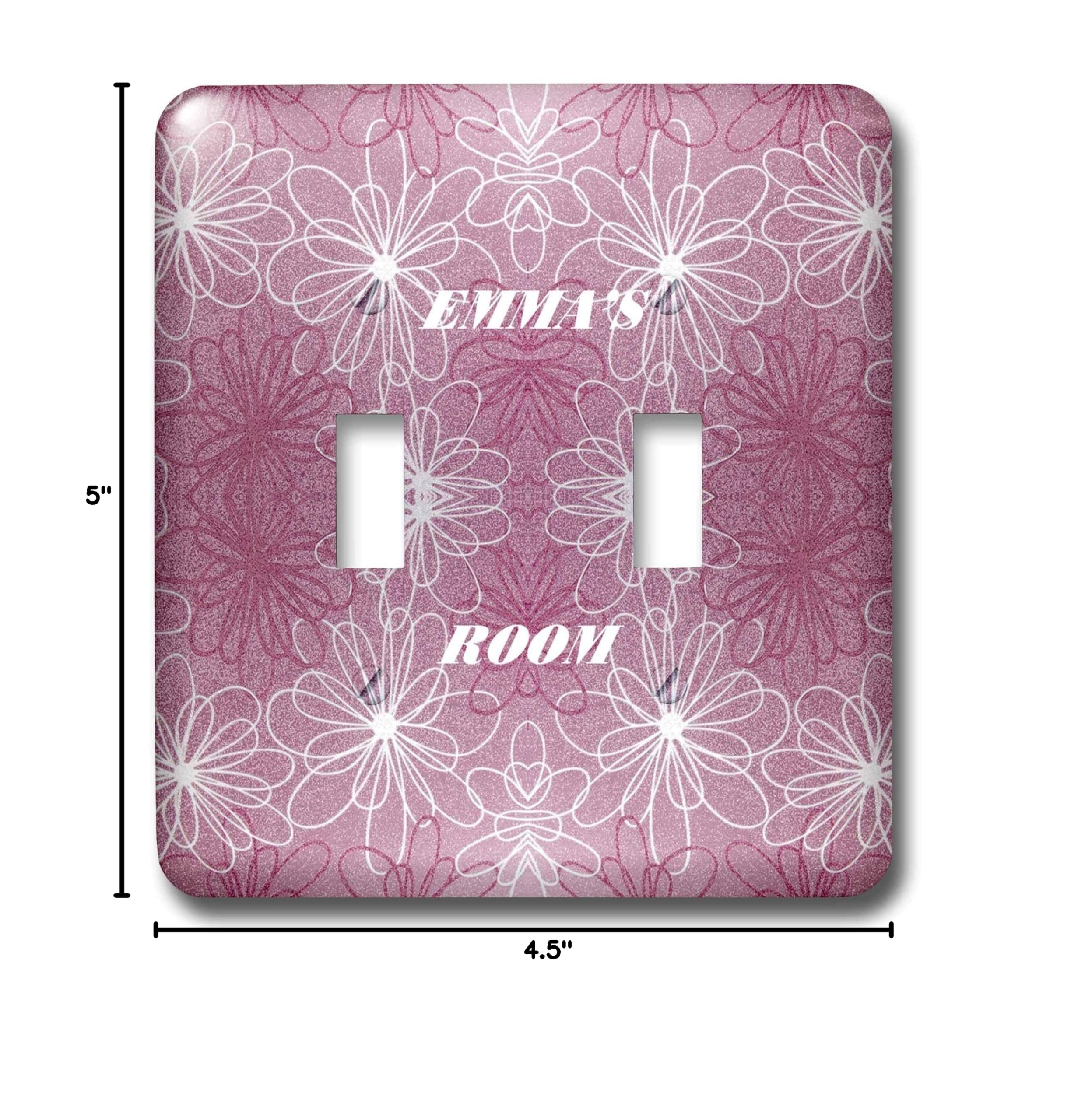 3D Rose Emma Name Double Toggle Switch - Wall Plate Cover for Home & Office Decor, Perfect for Bedroom, Living Room, and Workspace