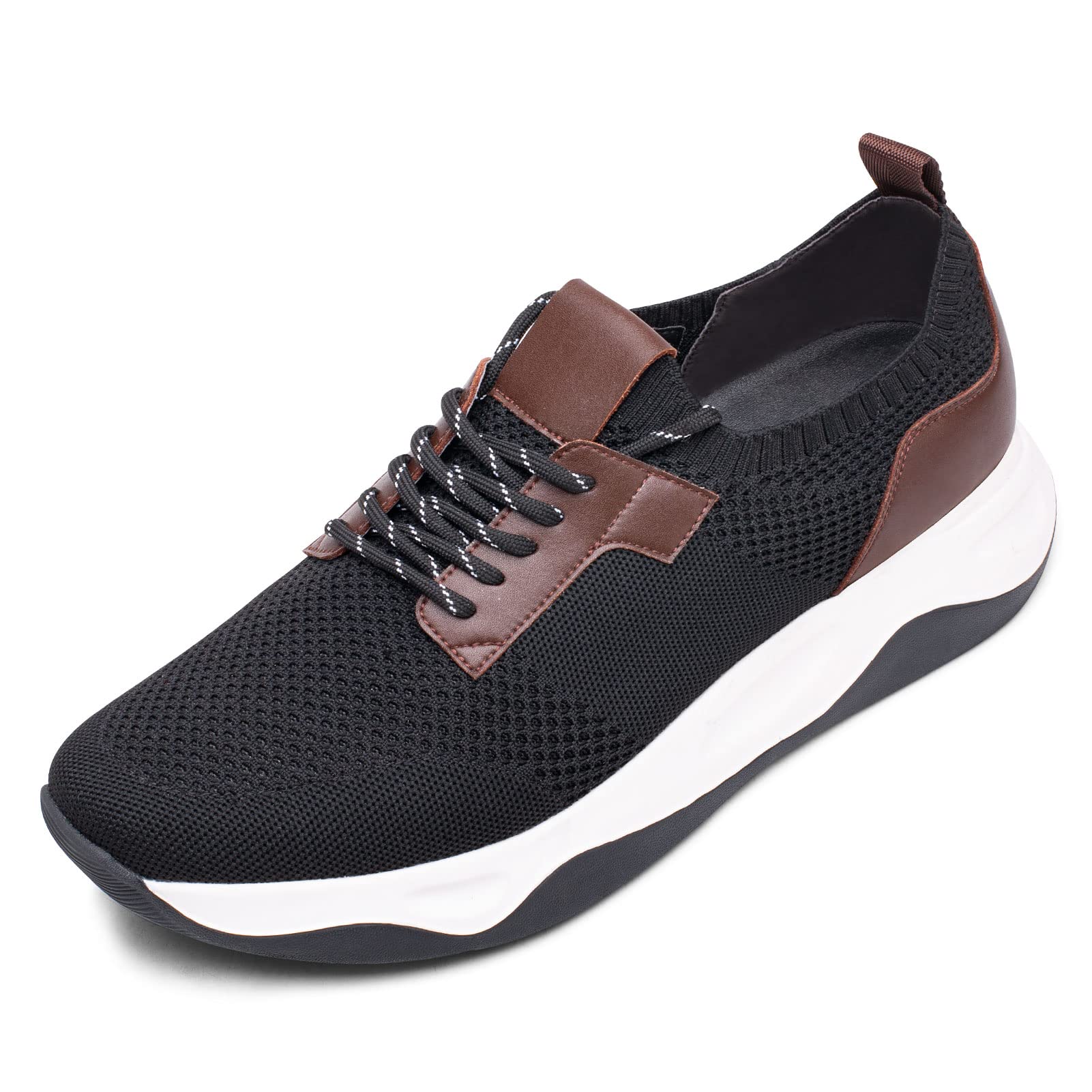CHAMARIPA Men's Height Increasing Elevator Shoes - Invisible Lifting Sneakers with Hidden Heel for Casual Wear & Dating (3.5 Inch Height Boost)