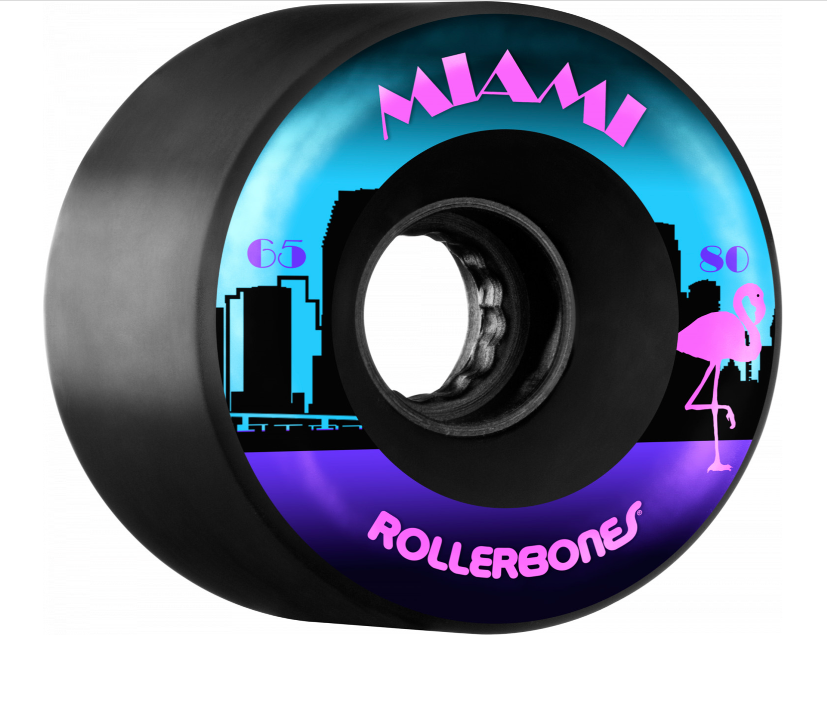 Roller Bones Miami 65mm Roller Skate Wheels - Premium High-Performance Wheels for Outdoor & Indoor Skating, Perfect for Speed Skating, Roller Derby, and Rink Skating