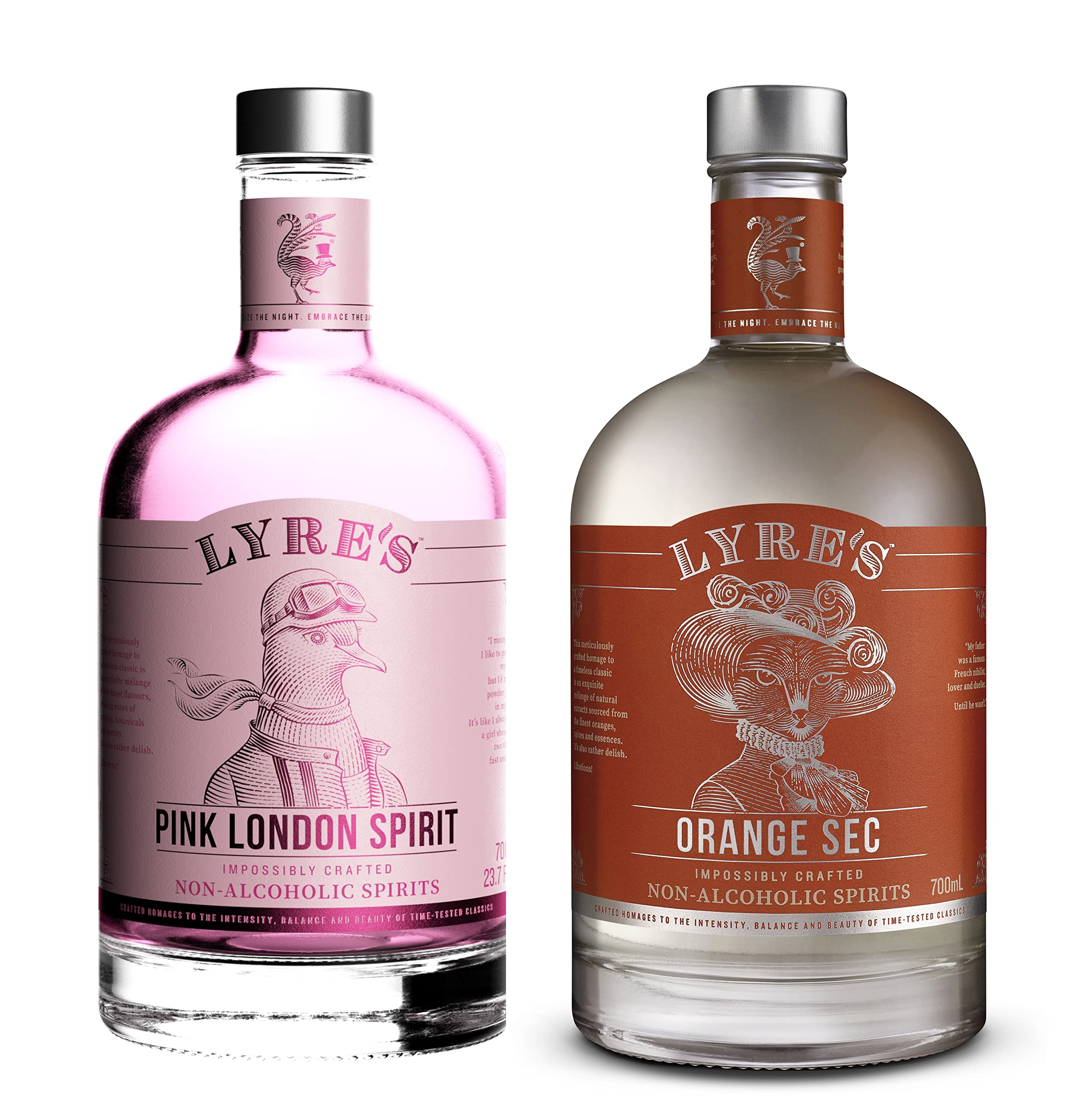 Lyre's Non-Alcoholic Pink London Cosmopolitan Cocktail Set (Pack of 2) - Pink Gin & Triple Sec Style Alcohol-Free Spirits | 23.7 Fl Oz Each | Perfect for Mocktails, Sober Parties & Mindful Drinking