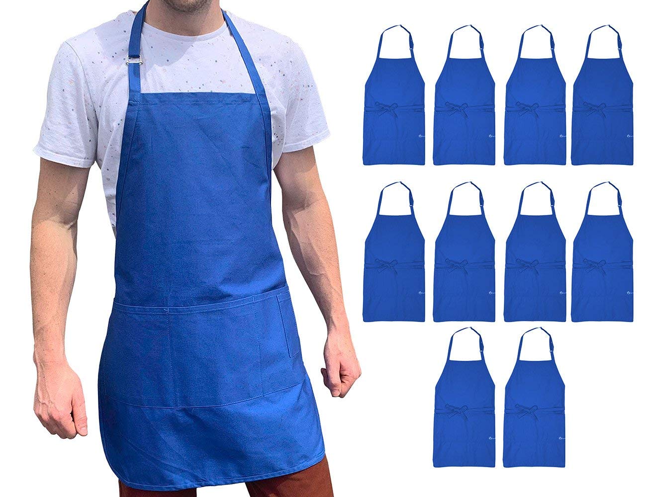 Adjustable BBQ Grill Apron for Men - Heavy Duty Cooking Apron with Pockets - Perfect for Grilling, Smoking & Outdoor Cooking - One Size Fits All