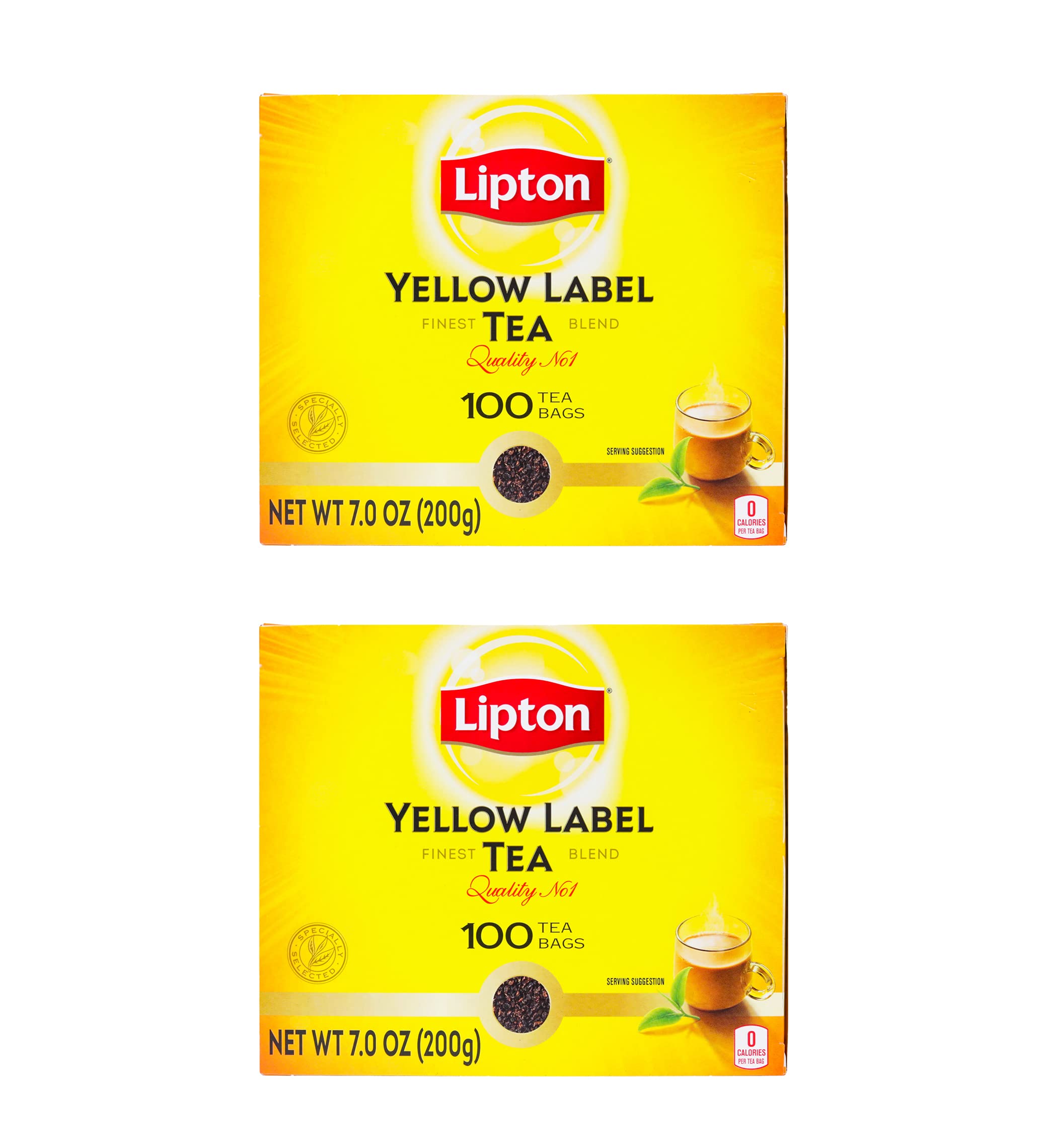 Lipton Yellow Label Black Tea Bags - Premium International Blend, 100 Tea Bags (Pack of 2) - Perfect for Home, Office & Gifts | Hot or Iced Tea