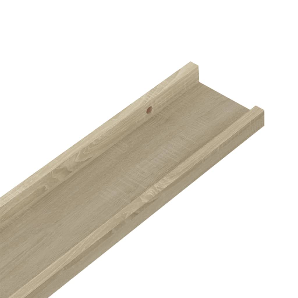 vidaXL Modern Wall Shelves Set of 4 - Sturdy MDF Floating Shelves in Sonoma Oak Finish - Easy to Assemble - Perfect for Home Office, Living Room & Bedroom Storage - Space-Saving Wall Decor & Organization Solution