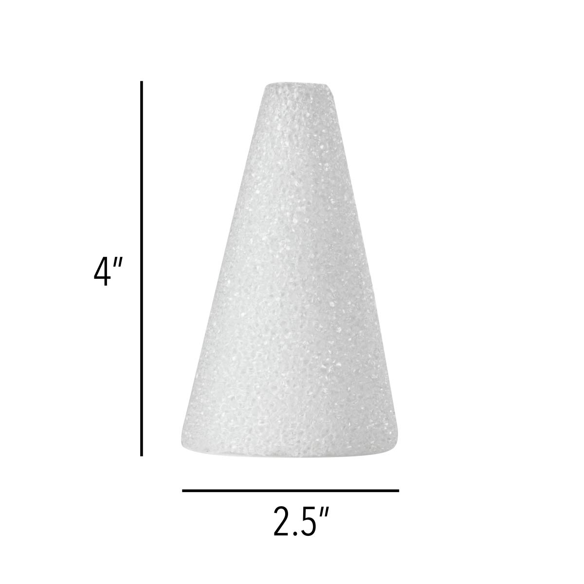 Hygloss 50-Piece White Foam Cones for DIY Crafts, School Projects & Home Decor - 4-Inch Tall x 2.5-Inch Base XPS Foam - Perfect for Christmas Ornaments, Party Decorations & Classroom Activities