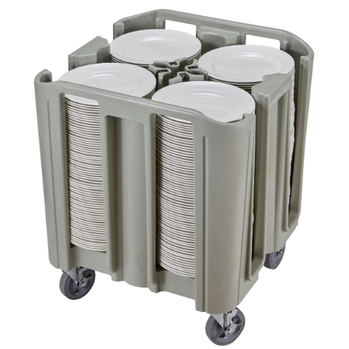 Cambro ADSC480 S Series Dish Caddy - Holds 4 to 12 Round Dishes (4 Towers, Speckled Grey) - Perfect for Restaurants, Catering & Commercial Dish Storage