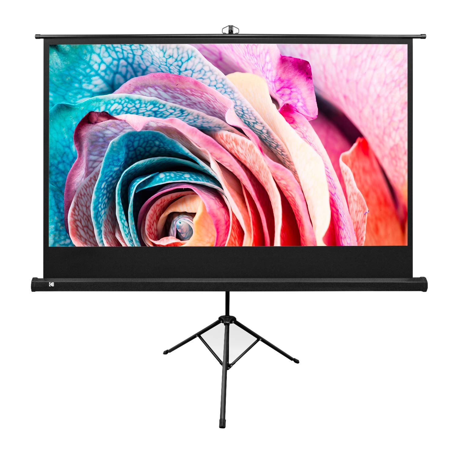 KODAK 100-Inch Portable Projector Screen - Lightweight 16:9 White Projection Screen with Adjustable Tripod Stand & Carry Bag - Easy Setup for Home Theater, Office Presentations, Classroom & Church Events - Perfect for Movie Nights, Business Meetings & Educational Screenings