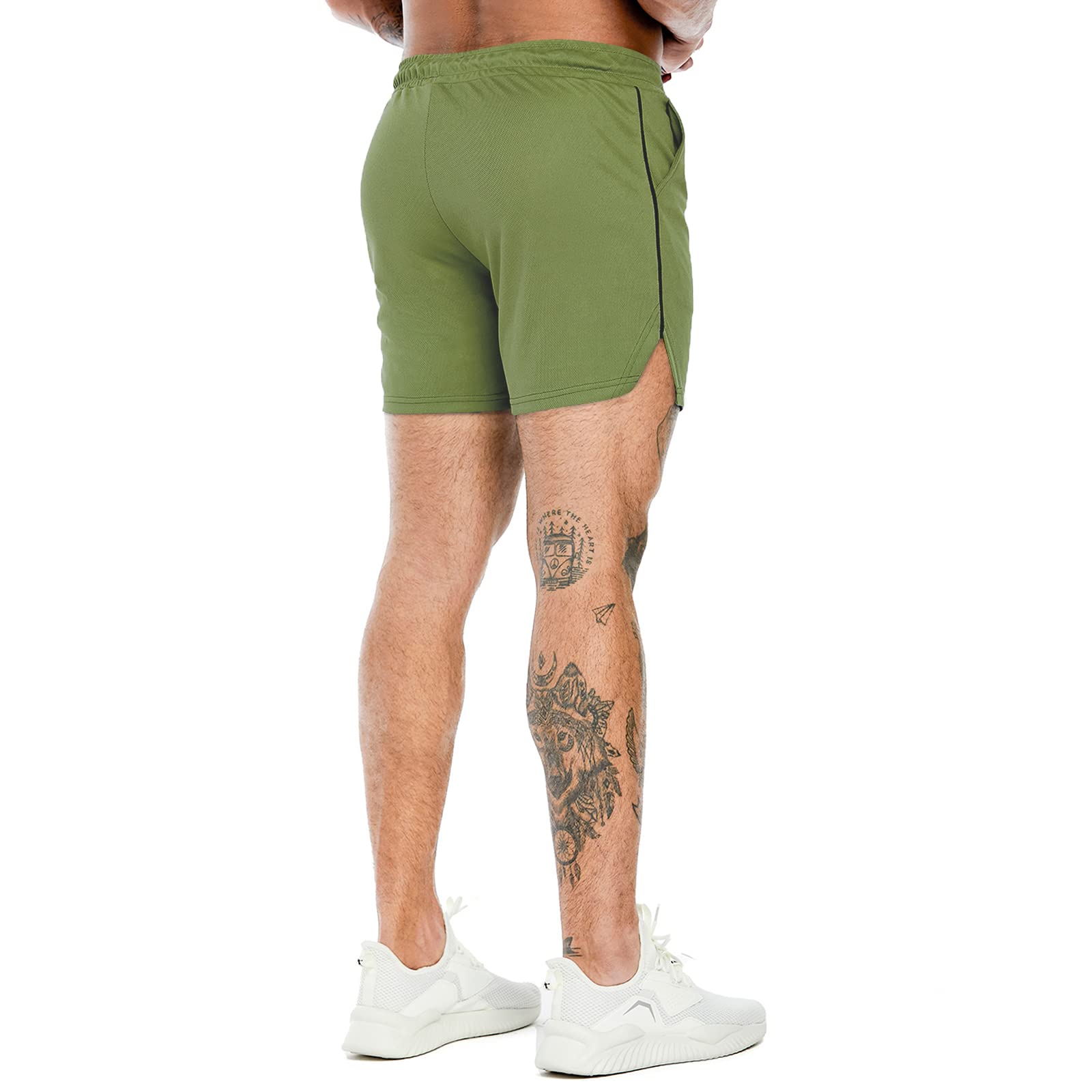 PIDOGYM Men's 5 Inch Running Shorts - Lightweight Mesh Workout Shorts for Gym, Bodybuilding & Training | Breathable Athletic Fitted Short Pants for Running, Jogging & CrossFit