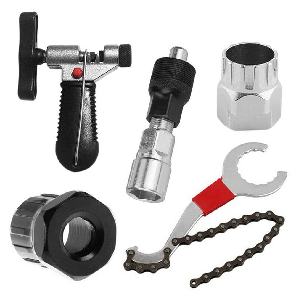 Professional Bike Repair Tool Kit - Bottom Bracket & Flywheel Remover, Chain & Crank Extractor - Multi-Functional Bicycle & Motorcycle Maintenance Tool for Home Mechanics & DIY Enthusiasts - Perfect for Road Bikes, Mountain Bikes & Motorcycle Repairs