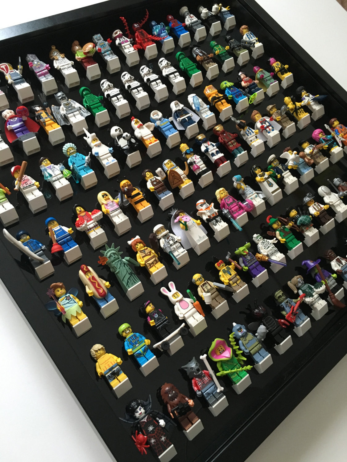 Black Display Frame for 105 Lego® Minifigures - Large Black Edition - Perfect for Lego Collections, Office Decor & Gift Giving
